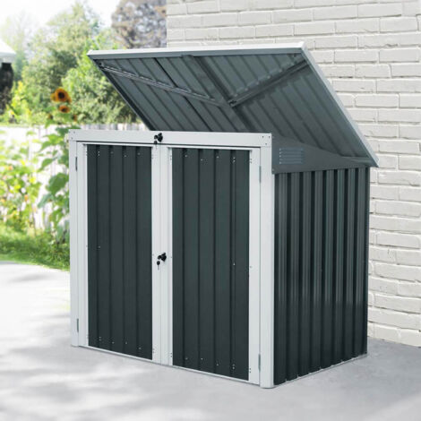 HOME DELUXE - Mülltonnenbox BASURA M - Maße 158 x 101 x 134 cm, Raumfläche 1,3 m² - für 2x 240 L Mülltonnen I Mülltonnenbox, Gartenbox  Mülltonnenbox Mülltonnenerweiterung Mülltonnenaufbewahrung Aufbe
