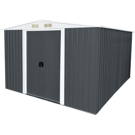 HOME DELUXE - Geräteschuppen BOHIO - Größe: XXL - Maße 257 x 313 x 178 cm, Raumfläche 7,9 m², inkl. Fundament I Gerätehaus Gartenschuppen Gartenschrank  Gerätehaus Metall Gartenhaus Metallschuppen