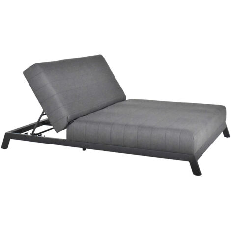 HOME DELUXE - Sonnenliege - VALENCIA, Maße: ca. 203 x 144 x 38 cm, inkl. Sitz- und Rückenkissen aus Quick-Dry-Stoff I Gartenliege Loungebett Doppelliege Sonnenbett Gartenliege Relaxliege Strandliege