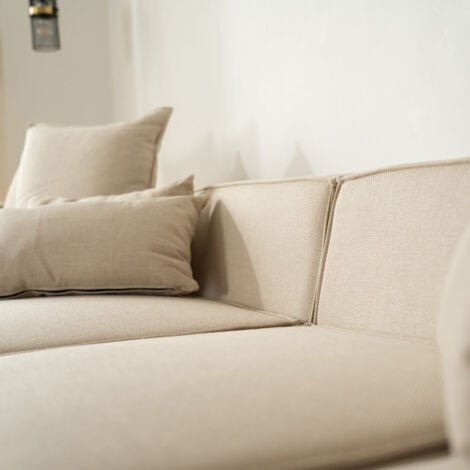 HOME DELUXE - Modulares Sofa VERONA  Farbe: Beige, Ausführung: XL  Couch Sofa Couchgarnitur Modulsofa