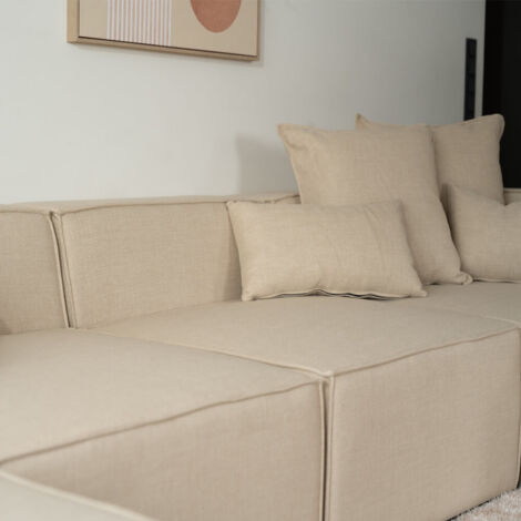 HOME DELUXE - Modulares Sofa VERONA  Farbe: Beige, Ausführung: XL  Couch Sofa Couchgarnitur Modulsofa
