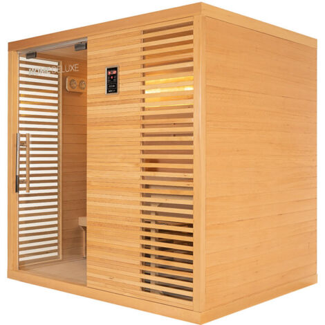 HOME DELUXE - Traditionelle Sauna NEOLA - 200 x 160 cm für 5 Personen  Sauna Saunakabine Massivholz Traditionell