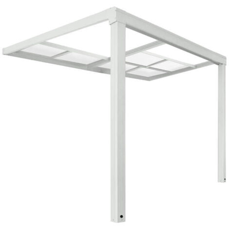 HOME DELUXE - Terrassenüberdachung SOLIS DELUXE Farbe: Weiß, Größe: 290 x 295 x 233 / 272 cm Terrassendach Pergola Überdachung Terrassenüberdachung