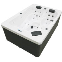 HOME DELUXE - Outdoor Whirlpool - SUNSET PURE - Maße: 220 x 156 x 82 cm - Inkl. 32 Massagedüsen und 13 Lichtquellen I Außen Whirlpool Spa Whirlpool Outdoor Aussenwhirlpool Hot-Tub