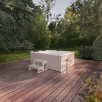 HOME DELUXE Outdoor Whirlpool NIMBUS PURE – ohne Treppe und Thermoabdeckung Maße: 190 x 140 x 70 cm- Inkl. Heizung, 18 Massagedüsen I Außen Whirlpool für 2 Personen