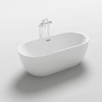 HOME DELUXE - freistehende Badewanne - CODO, Weiß - Maße: ca. 170 x 80 x 58 cm - Füllmenge: 204 Liter, inkl. Überlaufschutz, Siphon und Verschluss I Spa, für 2 Personen Badewanne Acrylwanne Wannen Du