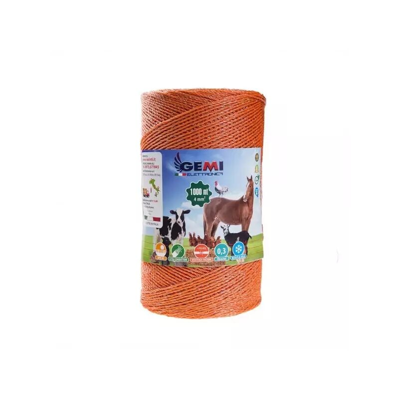 Filo Conduttore 1000 MT 4 Mm² Per Recinto Elettrico Recinti Elettrici  Recinti Elettrificati Recinzioni Elettrificate Per Animali Cani Mucche  Cavalli Maiali Galline