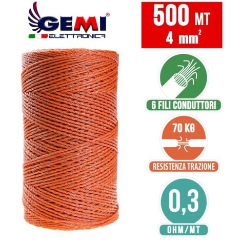 Corda Doppia Per Recinto Elettrico AKO 200 Metri – Filo Bianco Per Recinzione Cavalli, Cinghiali, Cani – Resistente E Visibile