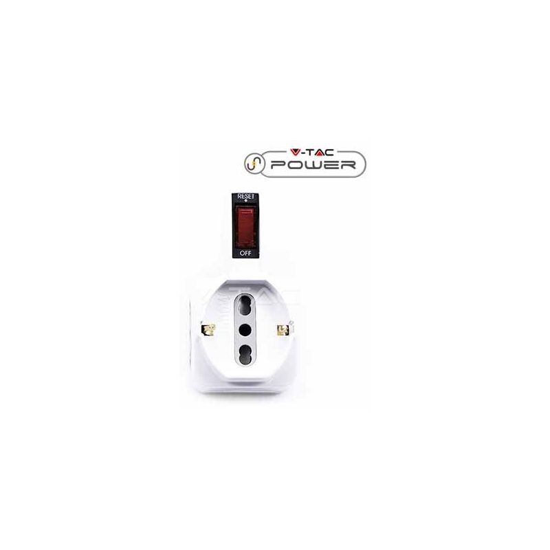 V-TAC VT-1124 SKU 8774  CIABATTA ELETTRICA 3 VIE CON 2 USB (3G1