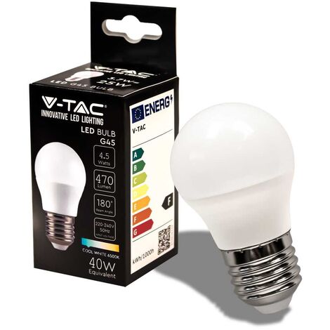 V-TAC VT-1879 Lampadina LED E27 4,5W Mini globo G45 luce Bianco freddo 6400K- SKU 217409