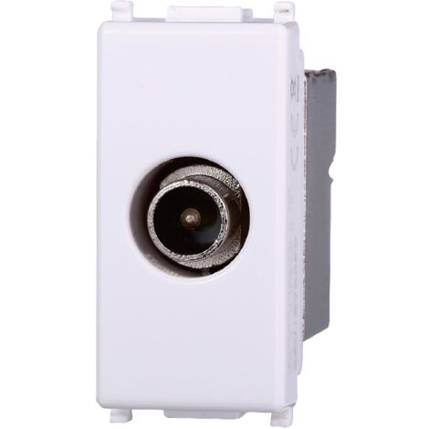 Presa Tv diretta connettore maschio compatibile Vimar Plana colore bianco Ettroit EV2250