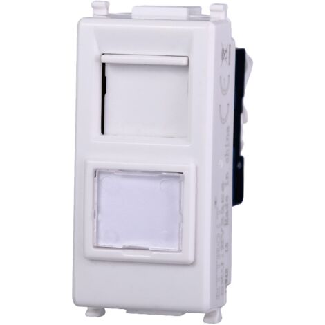 Presa rete dati RJ45 UTP cat.6 compatibile Vimar Plana colore bianco Ettroit EV2356
