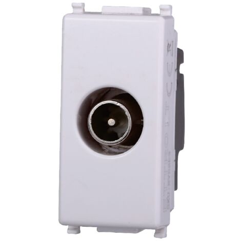 Presa Tv passante connettore maschio compatibile Vimar Plana colore bianco Ettroit EV2253