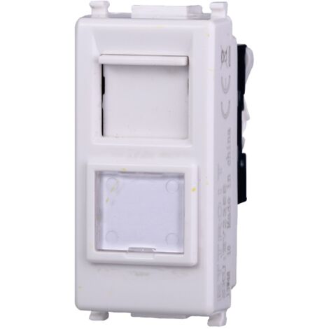 Presa rete dati RJ45 UTP cat.5e compatibile Vimar Plana colore bianco Ettroit EV2355