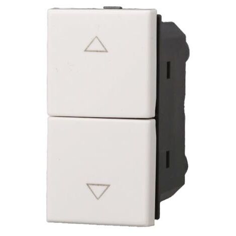 Modulo pulsante doppio, serie Moon, bianco, compatibile con serie BTicino Axolute - Ettroit AB1202