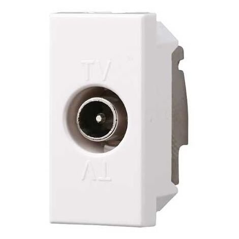 Presa Tv passante connettore maschio compatibile Bticino Axolute colore bianco Ettroit AB2253