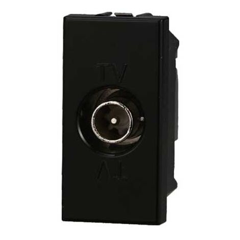 Presa Tv passante connettore maschio compatibile Bticino Axolute colore nero Ettroit AN2253