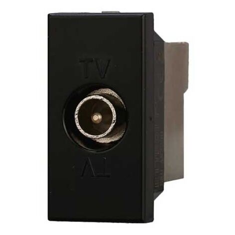 Presa Tv diretta connettore maschio compatibile Bticino Axolute colore nero Ettroit AN2250