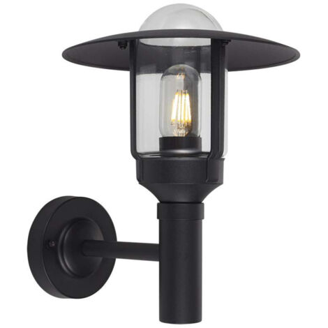 V-TAC VT-1158 Lampione da Giardino con Portalampada E27 Lanterna corpo Nero Opaco h: 97.5cm da parete Muro IP44 - 10422