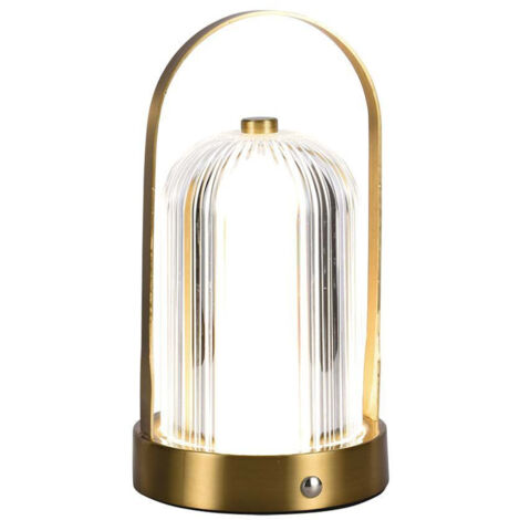 V-TAC VT-1057 Lampada LED da Tavolo 1W cct 3in1 colore oro stile antico ricaricabile con USB C Touch Dimmerabile 12cm - 7989 (1/5)