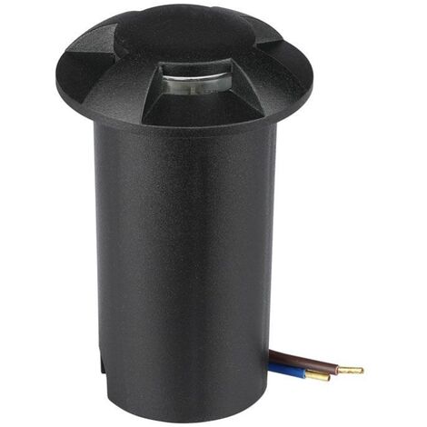 V-TAC VT-1171 Faretto incasso segnapasso led 12V 1W 4 fasci bianco caldo 3000K rotondo in alluminio nero IP67 - sku 211470