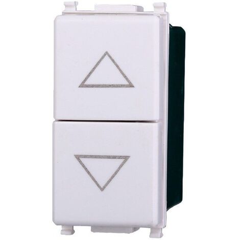 ETTROIT EV1204 Interruttore Doppio Interbloccato Saliscendi 10A Colore Bianco Compatibile Con Vimar Plana