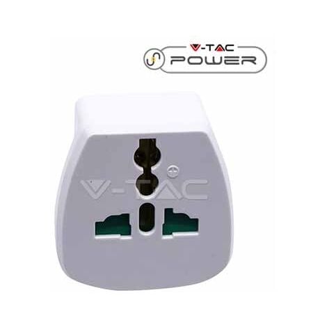 V-TAC Adattatore singolo universale spina 10A 2P+T standard italiano bianco - sku 8747