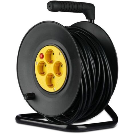 V-TAC VT-6003 Prolunga elettrica avvolgicavo 25M - 4 posti schuko 16A presa tedesca con spina EU standard protezione elettrica - sku 8782 (1/5)