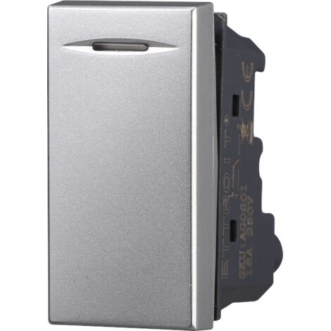 ETTROIT AG0401 Interruttore 1P 16A Unipolare Colore Grigio Compatibile Con Bticino Axolute (1/2)