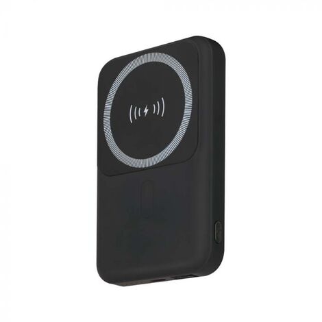 V-TAC power bank magsafe 10000Ah magnetico con ricarica wireless 20W ultrasottile colore nero - 23038