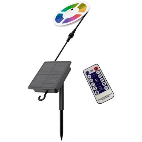 V-TAC Kit Strip LED SMD2835 con Pannello Solare 1.2W/m RGB IP67