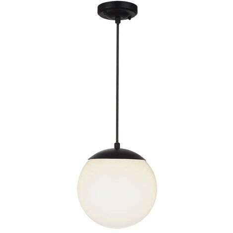 V-TAC VT-1226 Portalampada led da soffitto E27 sfera Opale lampada a sospensione colore Nero 200mm IP44 - 11825