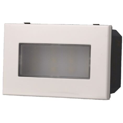 Lampada LED segnapasso 2.4W 220V luce bianco freddo 6000K da incasso compatibile Bticino Axolute colore bianco Ettroit AB0303