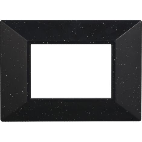 ETTROIT AN90324 Placca Piramide 3P Serie MOON Colore Nero Brillante Compatibile Con Bticino Axolute
