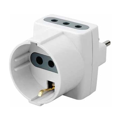 V-tac adattatore spina 10a 2 prese 10a+10a schuko 8723