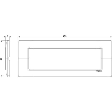 VIMAR 14657.01 Placca serie PLANA 7 posti colore bianco in tecnopolimero 7M