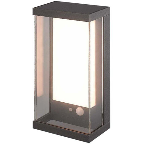 V-TAC Lampada LED Rettangolare con Pannello Solare e Sensore PIR 1W Grigio Bianco Caldo IP54