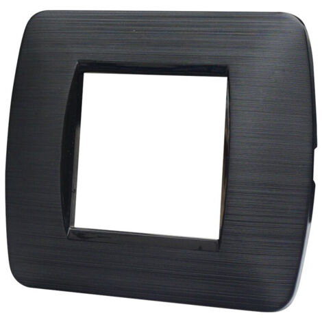 ETTROIT LN85214 Placca Plastica 2P colore Nero Satinato Compatibile Con Bticino Living Light Serie Space
