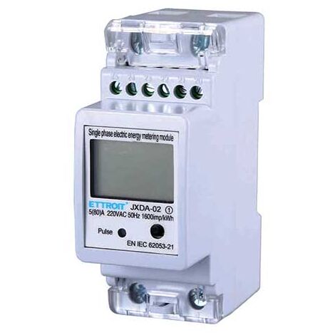 Ettroit – Contatore energia elettrica digitale 220V 5(80)A – Installazione su guida DIN – Display chiaro per monitoraggio consumi – Uso domestico e commerciale (1/6)