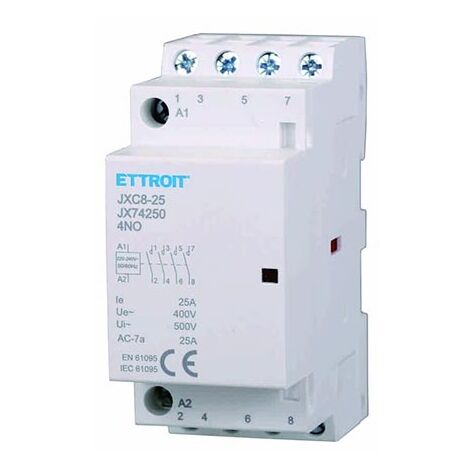 ETTROIT Contattore Modulare DIN AC 4P 220V 25A 4 Contatti NO 4NO - JX74250 (1/3)