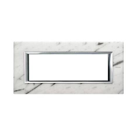 BTICINO axolute - placca 6P 6 posti in vero marmo Carrara HA4806RMC