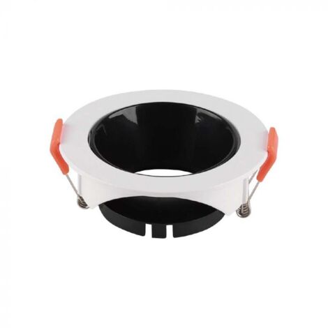 V-TAC VT-931 Portafaretto GU10 LED rotondo da incasso Corpo Bianco Riflettore Nero - 6645