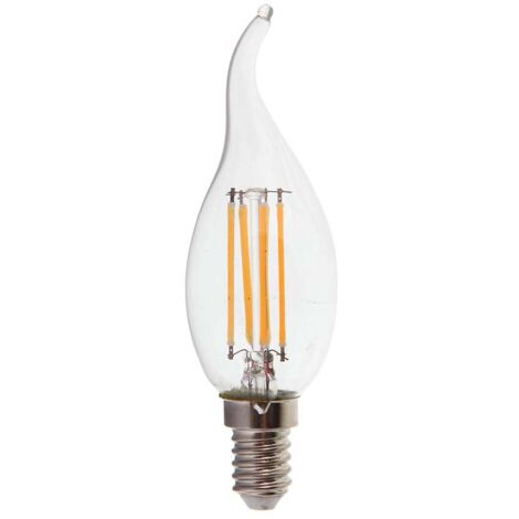 V-TAC VT-1997 Lampadina LED 4W attacco E14 forma Candela a Fiamma Filamento 6500K - 214430