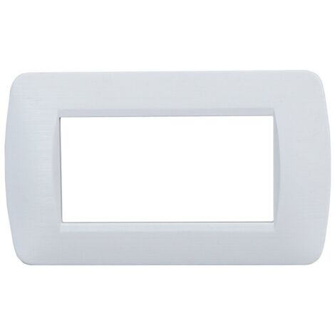 ETTROIT Placca 4 posti serie space bianca plastica satinata compatibile Living light LN85401
