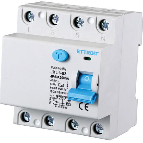 Interrupteur Différentiel (Salvavita) Modulaire 4P 63A 30mA Type A - Marque Aigostar Neuf