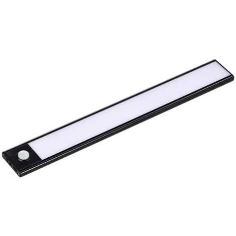 V-TAC Lampada LED da armadio ricaricabile 2,5W Sensore PIR Nero 60cm Bianco Caldo IP20
