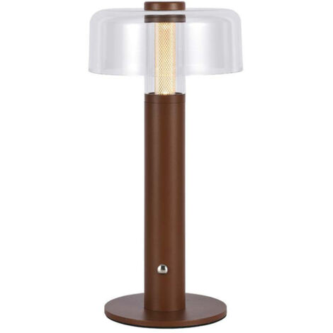 V-TAC Lampada LED da Tavolo 1W Marrone Trasparente Ricaricabile, Dimmerabile Bianco Caldo