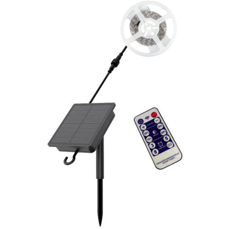 V-TAC Kit Striscia LED Solare - 1,2W - 3000K - Strip led con pannello fotovoltaico, IP67 - 23044