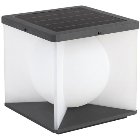 V-TAC Lampada LED 3W da Giardino con pannello solare e telecomando forma Cubo 205205190mm LUCE 3000K IP65 - 23351