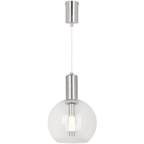 V-TAC Lampadario LED Sospensione 5W Sfera Vetro 2001905mm Colore Acciaio Bianco Caldo